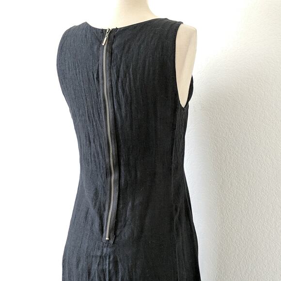 People Like Frank Women's Maxi Dress Black Exposed Zipper Back Linen USA Size 2 - Picture 4 of 9